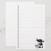 Gekke Cartoon Stationery met Koe in het zuivelfabr Briefpapier (Voorkant / Achterkant)