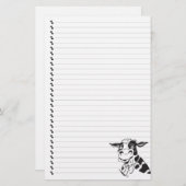 Gekke Cartoon Stationery met Koe in het zuivelfabr Briefpapier (Voorkant / Achterkant)