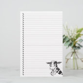 Gekke Cartoon Stationery met Koe in het zuivelfabr Briefpapier (Staand voorkant)