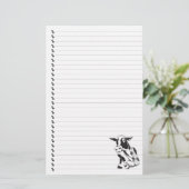 Gekke Cartoon Stationery met Koe in het zuivelfabr Briefpapier (Staand voorkant)