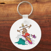 gekke cartoon van billy-surfsurfer sleutelhanger (Voorkant)