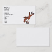 gekke cartoon van het paard met hoge trap visitekaartje (Voorkant / Achterkant)