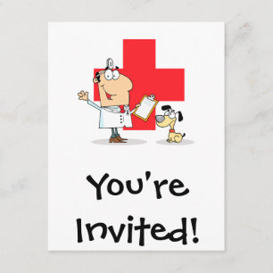 Gekke Cartoon Vet Veterinarian Kaart