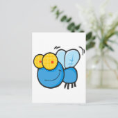 gekke cartoon-vliegkarakter briefkaart (Staand voorkant)