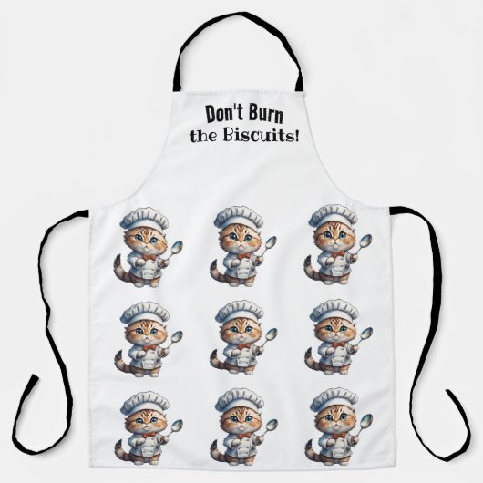 Gekke Cat Chef All-Over Print Schort (Voorkant)
