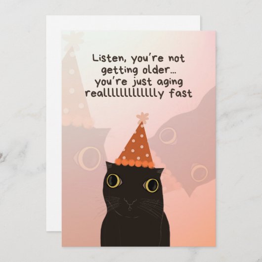 Gekke Cat Meme Verjaardag Kaart (Voorkant / Achterkant)