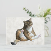 Gekke Cat Pose - Annie's Flat Wenskaart (Staand voorkant)