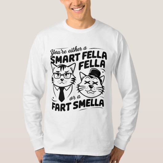 Gekke Cat Sweatshirt Smart Fella of Fart Smella (Voorkant)