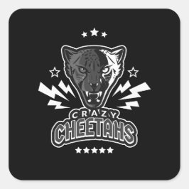 Gekke cheeta's vierkante sticker