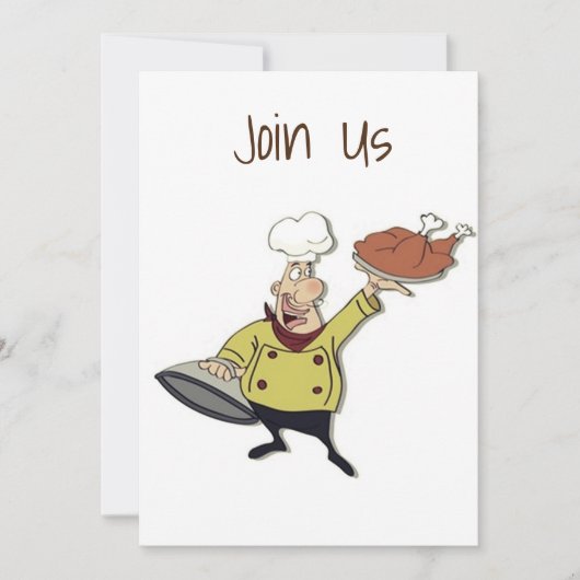 *GEKKE CHEF* PARTIJ/DINER INVITE VOOR THANKSGIVING KAART (Voorkant)
