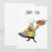 *GEKKE CHEF* PARTIJ/DINER INVITE VOOR THANKSGIVING KAART (Voorkant / Achterkant)