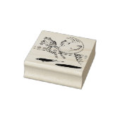 Gekke Chicken on Spring Bouncing met Frog Rubberstempel (Stempel)