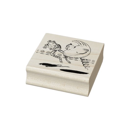 Gekke Chicken on Spring Bouncing met Frog Rubberstempel (Stempel)