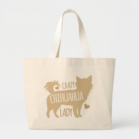 gekke chihuahua dame grote tote bag (Voorkant)