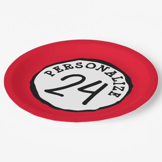 Gekke Cirkel Aangepaste tekst Klassieke ronde Stic Papieren Bordje (Gekanteld)