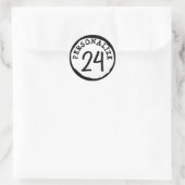 Gekke Cirkel aangepaste tekst Ronde Sticker (Tas)