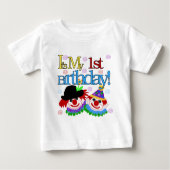 Gekke Clowns 1ste verjaardag T-shirts en cadeautje (Voorkant)