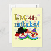 Gekke Clowns 4e Verjaardag Tshirts en geschenken Briefkaart (Voorkant / Achterkant)