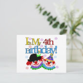 Gekke Clowns 4e Verjaardag Tshirts en geschenken Briefkaart (Staand voorkant)