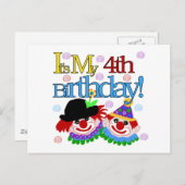 Gekke Clowns 4e Verjaardag Tshirts en geschenken Briefkaart (Voorkant / Achterkant)