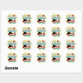 Gekke Clowns 4e Verjaardag Tshirts en geschenken Ronde Sticker (Vel)