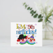 Gekke Clowns 5e Verjaardag Tshirts en geschenken Briefkaart (Staand voorkant)