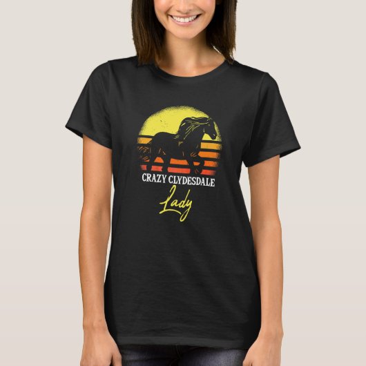 Gekke Clydesdale Dame T-shirt (Voorkant)