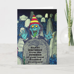 Gekke Creepy ZOMBIE Birthday Kaart