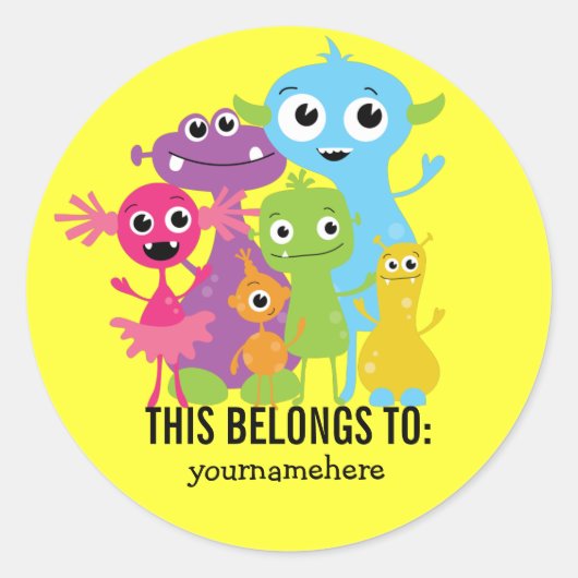 Gekke Cute Monster DEZE BEHOORT TOT Sticker (Voorkant)
