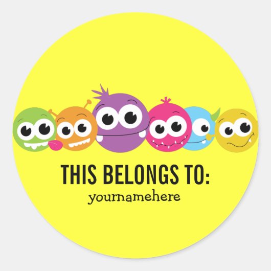 Gekke Cute Monster DEZE BEHOORT TOT Sticker (Voorkant)