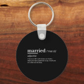 Gekke definitie van het getrouwde leven grap humor sleutelhanger (Voorkant)