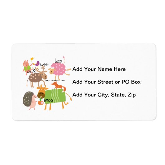 Gekke Dieren Etiket (Voorkant)