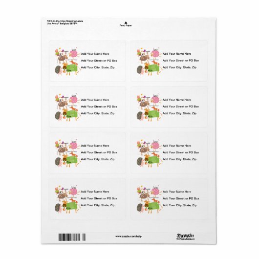 Gekke Dieren Etiket (Full Sheet)