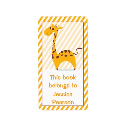 Gekke Dit boek hoort bij Giraffe Bookplate Etiket (Voorkant)