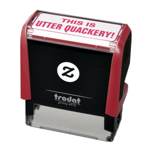 Gekke "DIT IS VOLSLAGEN KWAKZALVERIJ!" Rubberstemp Zelfinktende Stempel (Product)