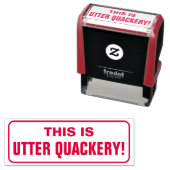 Gekke "DIT IS VOLSLAGEN KWAKZALVERIJ!" Rubberstemp Zelfinktende Stempel (In situ)