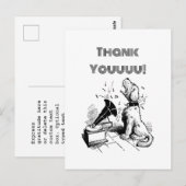 Gekke Dog Dank u Kaart, Douane van Dog Briefkaart (Voorkant / Achterkant)