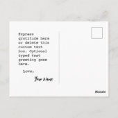 Gekke Dog Dank u Kaart, Douane van Dog Briefkaart (Achterkant)