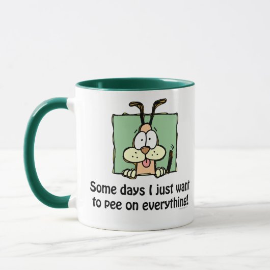 Gekke Dog Pee Humor Mok (Links)