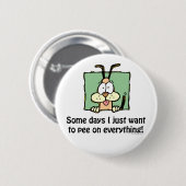 Gekke Dog Pee-Humor Ronde Button 5,7 Cm (Voorkant /achterkant)