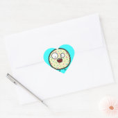Gekke Donut strooit vanille ijsjes zoet dessert Hart Sticker (Envelop)