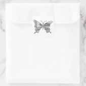 Gekke Doodle Butterfly Vierkante Sticker (Tas)