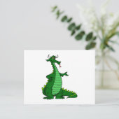 Gekke Dragon Green Briefkaart (Staand voorkant)