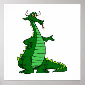 Gekke Dragon Green Poster (Voorkant)