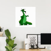 Gekke Dragon Green Poster (Thuiskantoor)