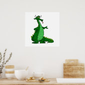 Gekke Dragon Green Poster (Keuken)