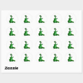 Gekke Dragon Green Ronde Sticker (Vel)