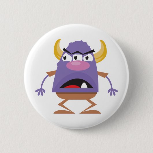 gekke driekleppig ogreest ronde button 5,7 cm (Voorkant)