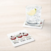 Gekke "Drink, Drink, Drink" Snowman en Wine Kartonnen Onderzetters (Insitu)