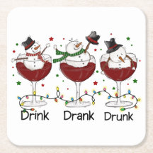 Gekke "Drink, Drink, Drink" Snowman en Wine